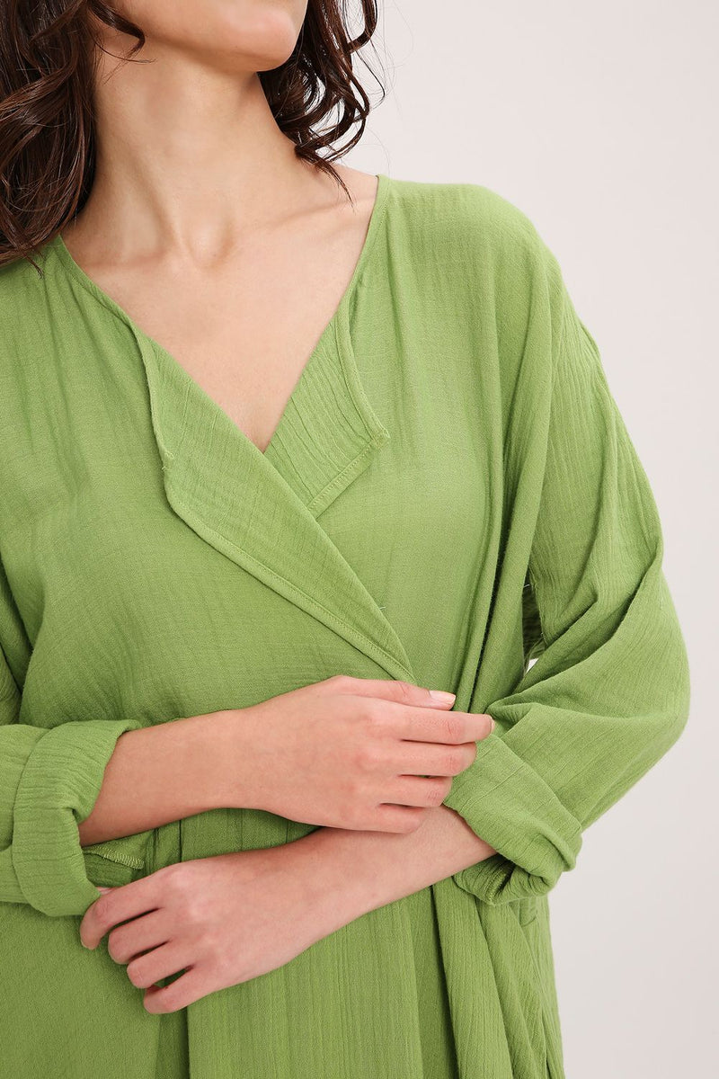 Coco Green Kaftan Tunic cotton by Mati in green color for women in Singapore