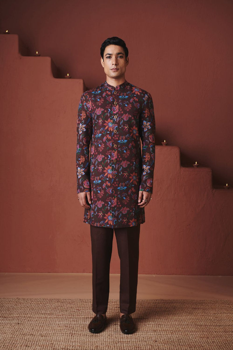 Coffee Chintz Co Linen Men's Long Jacket