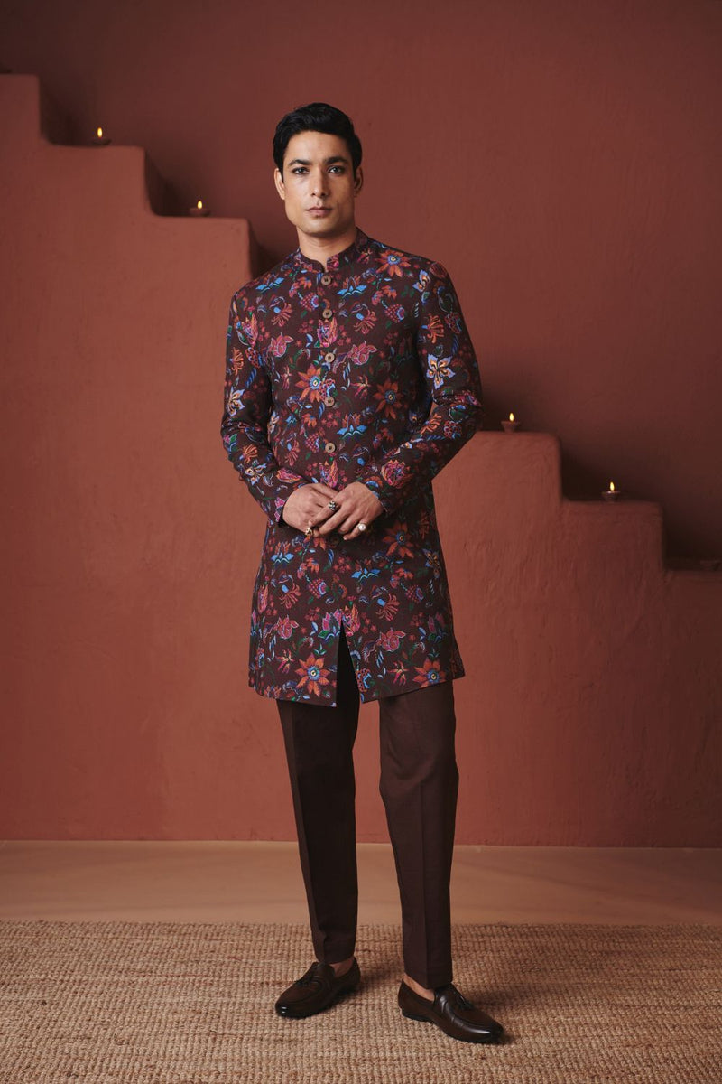 Coffee Chintz Co Linen Men's Long Jacket