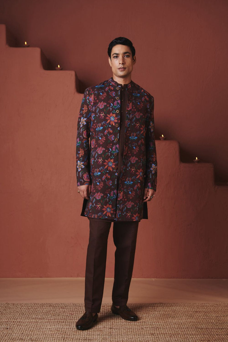 Coffee Chintz Co Linen Men's Long Jacket