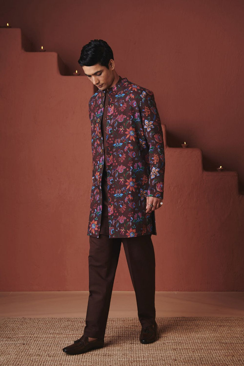 Coffee Chintz Co Linen Men's Long Jacket