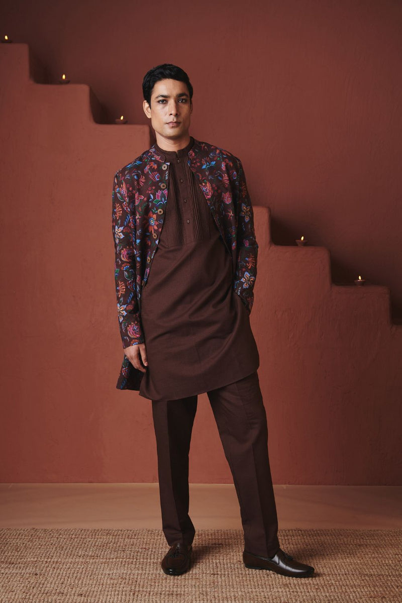 Coffee Chintz Co Linen Men's Long Jacket