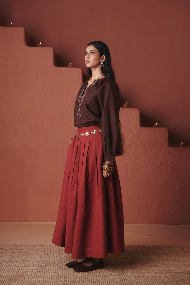 Coffee Co Linen Billow Top