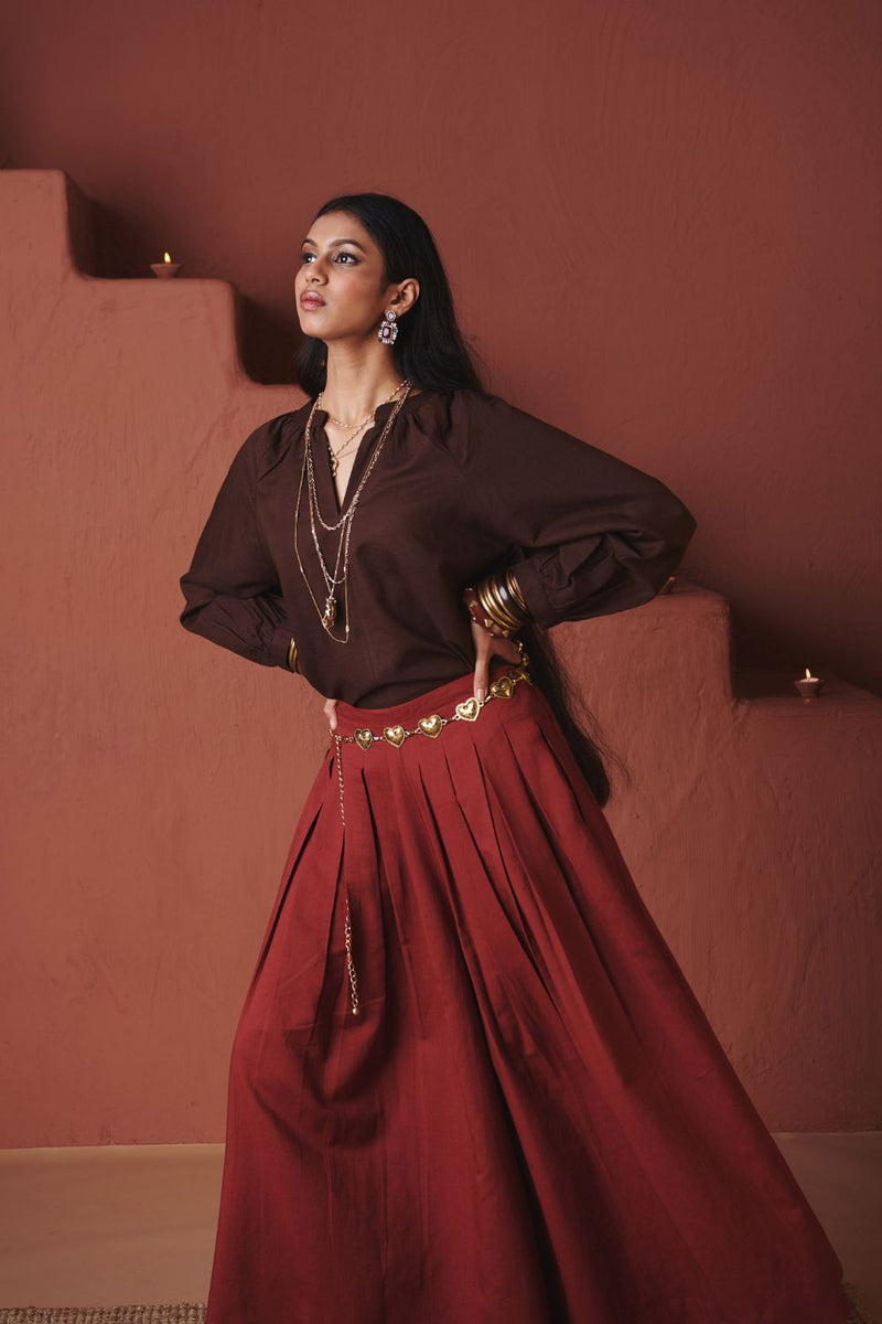 Coffee Co Linen Billow Top