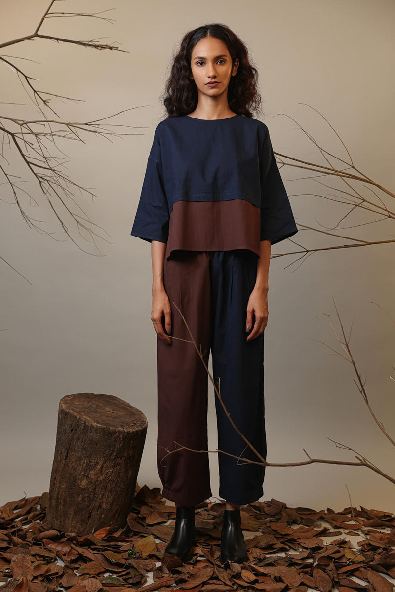 Colour Block Ekin Set (2 PCS) 100% cotton by Mati in multi color for women in Singapore