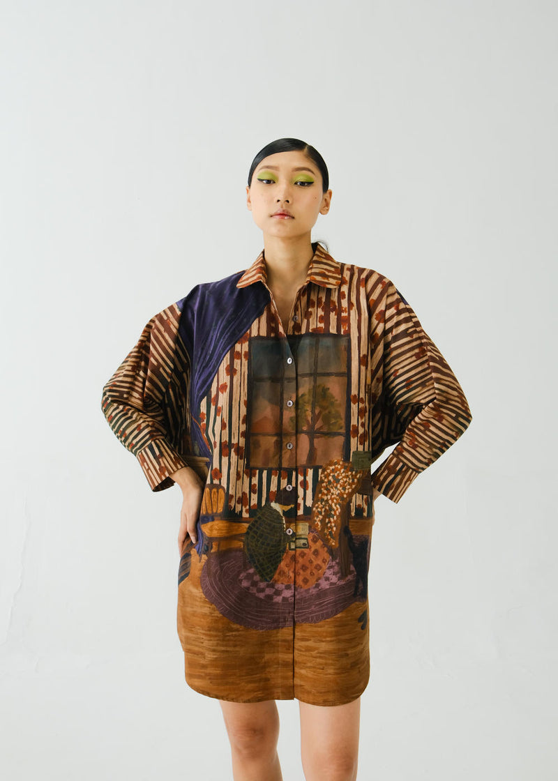 Como Long Shirt-Home Alone poplin by CORD for women in Singapore