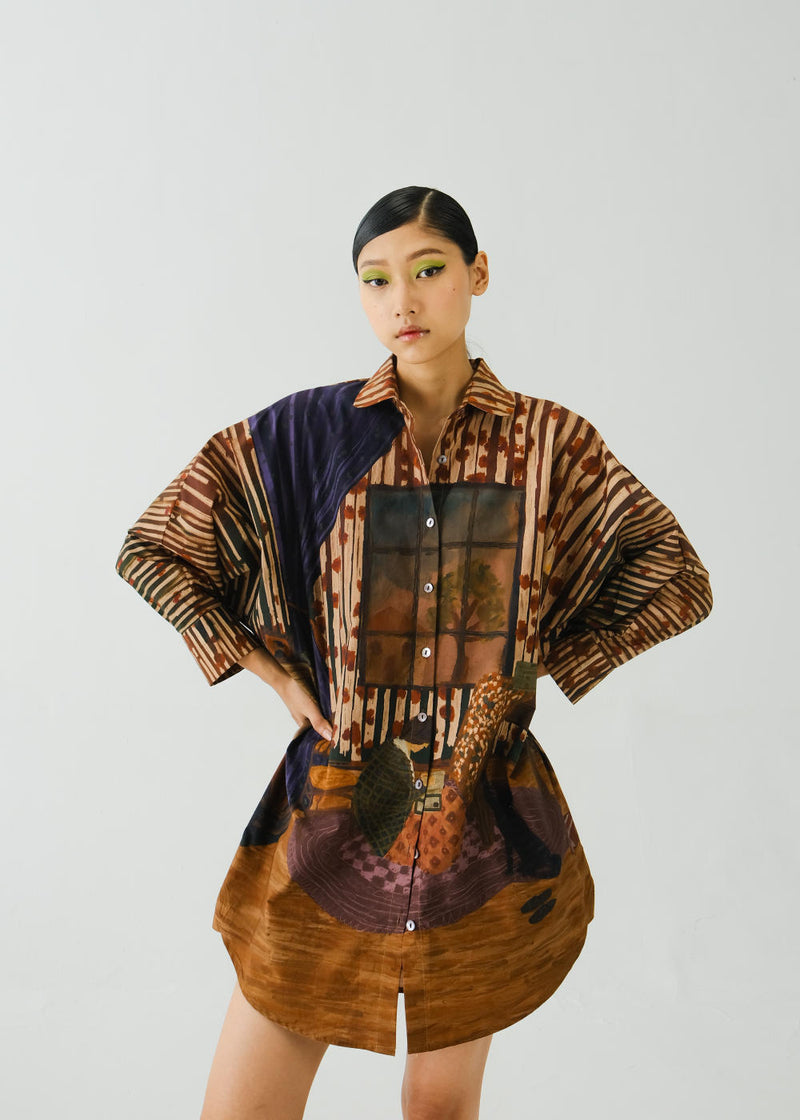 Como Long Shirt-Home Alone poplin by CORD for women in Singapore