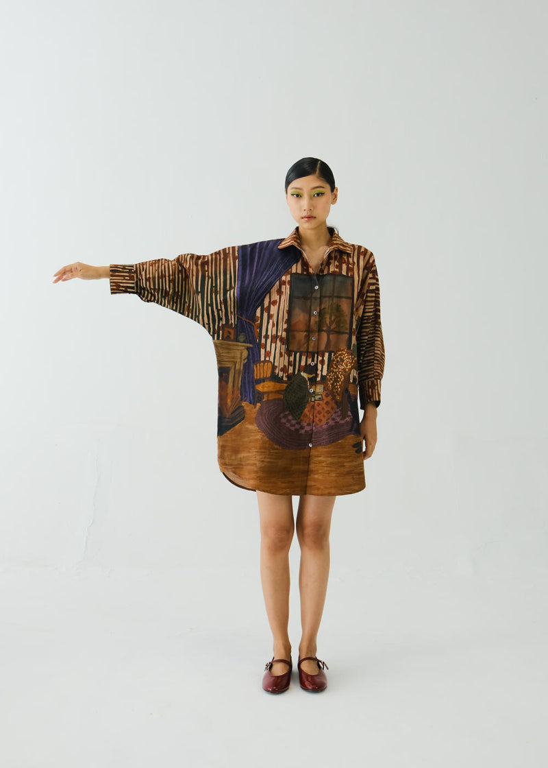 Como Long Shirt-Home Alone poplin by CORD for women in Singapore
