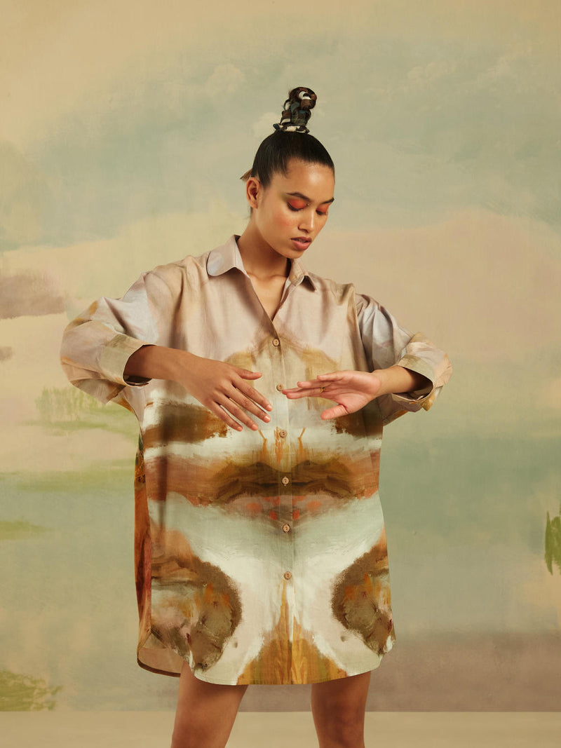 Como Long Shirt - Terrain poplin Top & Tunics by CORD for women in Singapore