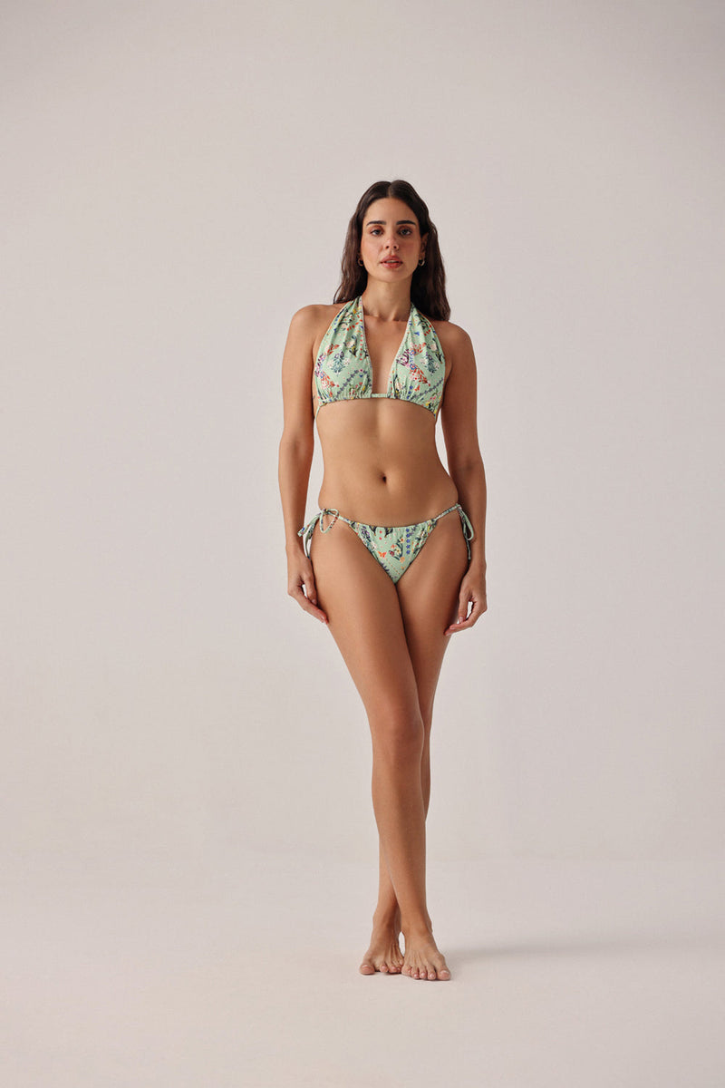 Connie Bikini Set-Prairee poly spandex resort wear by NOIB in green for women in Singapore