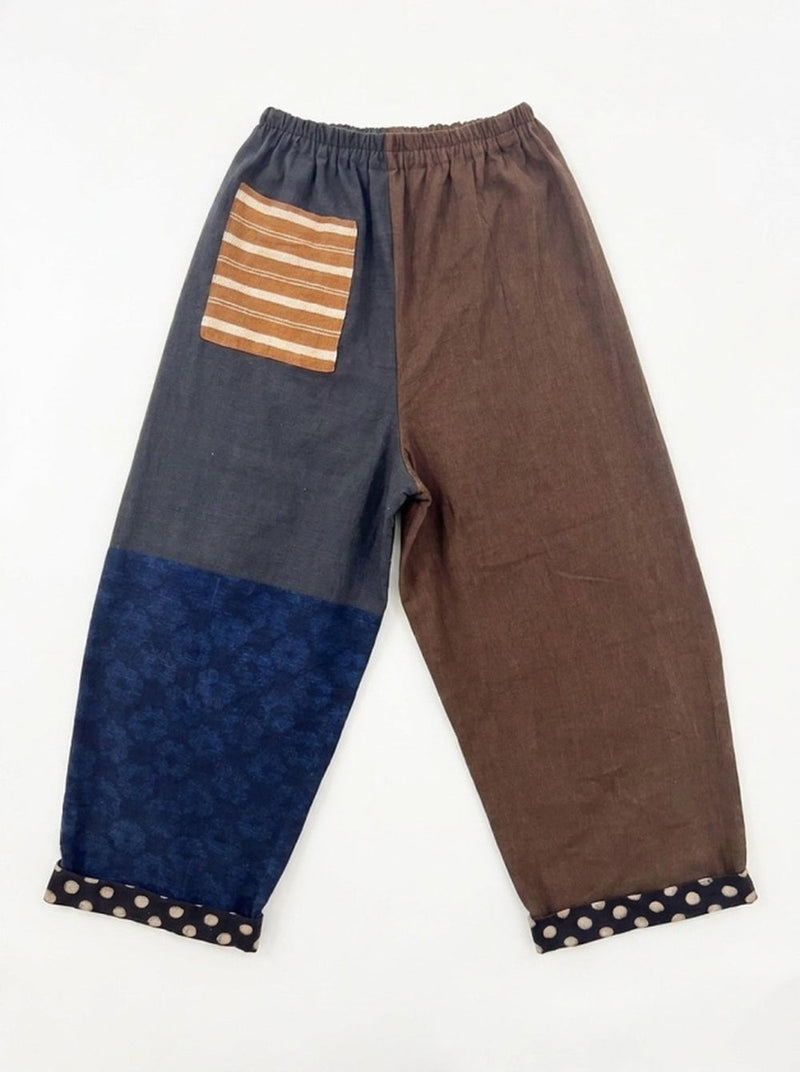 Cool Pants-Dawn hand-woven organic cotton pant/trouser by World of Crow in multi-color for women in Singapore