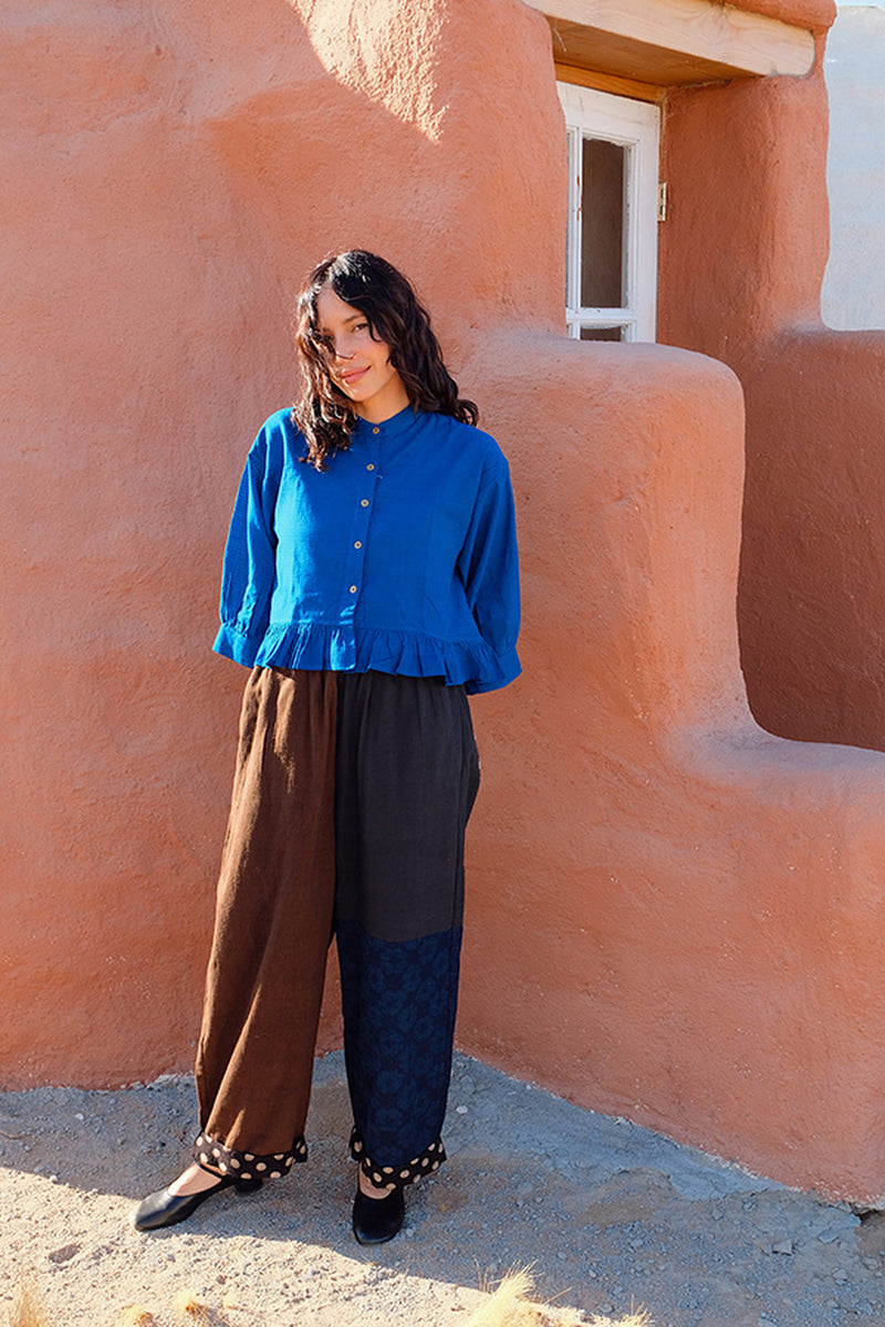 Cool Pants-Dawn hand-woven organic cotton pant/trouser by World of Crow in multi-color for women in Singapore