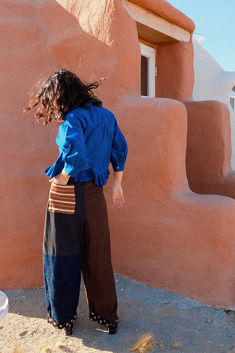 Cool Pants-Dawn hand-woven organic cotton pant/trouser by World of Crow in multi-color for women in Singapore