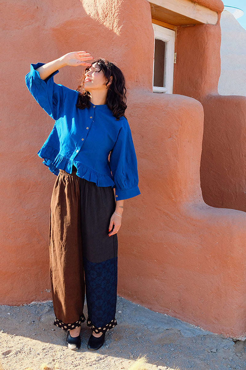 Cool Pants-Dawn hand-woven organic cotton pant/trouser by World of Crow in multi-color for women in Singapore