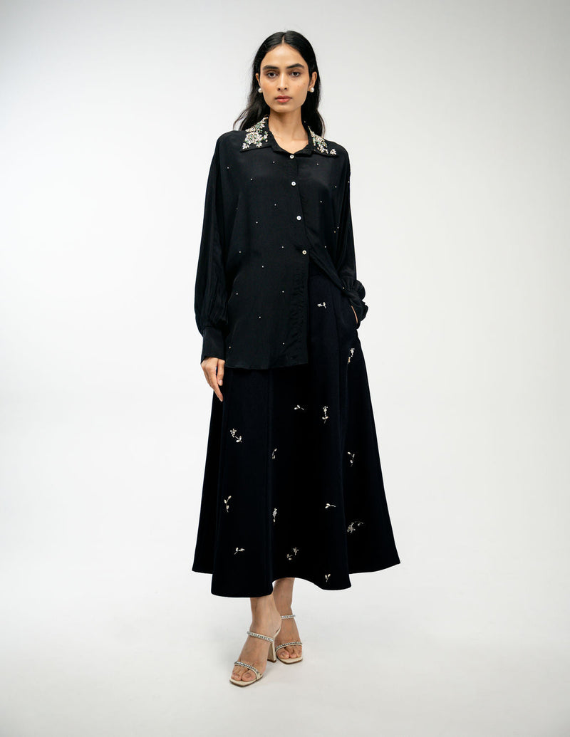 Yours Always Shirt crepe top/shirt by Ode to Odd in black for women in Singapore