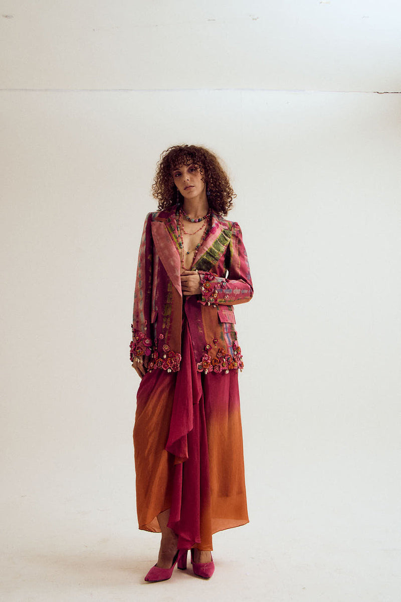 Laburnum Blazer habutai silk jacket/overlay by Capisvirleo in lavender for women in Singapore