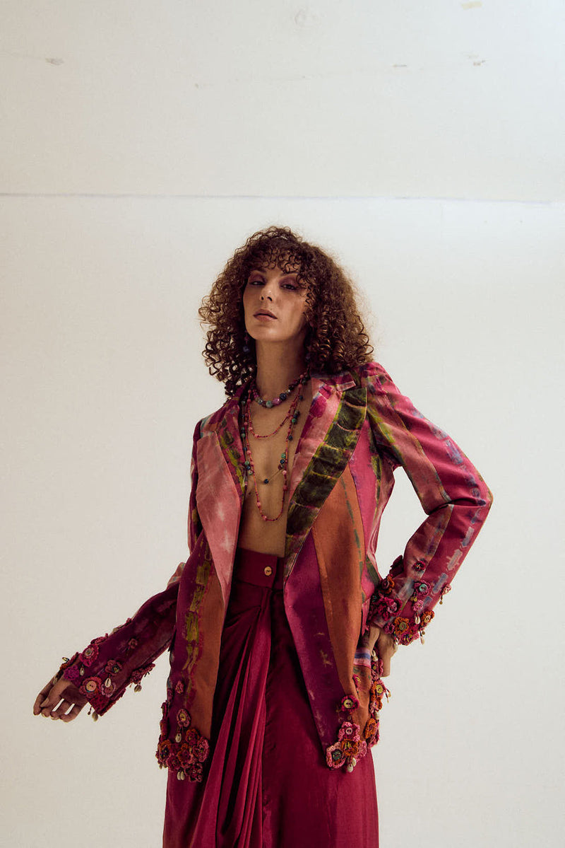 Laburnum Blazer habutai silk jacket/overlay by Capisvirleo in lavender for women in Singapore