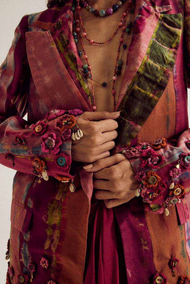 Laburnum Blazer habutai silk jacket/overlay by Capisvirleo in lavender for women in Singapore