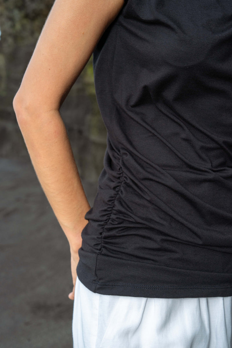 Sarah Top Tencel Top/Shirt By Su By Hand In Black For Women In Singapore
