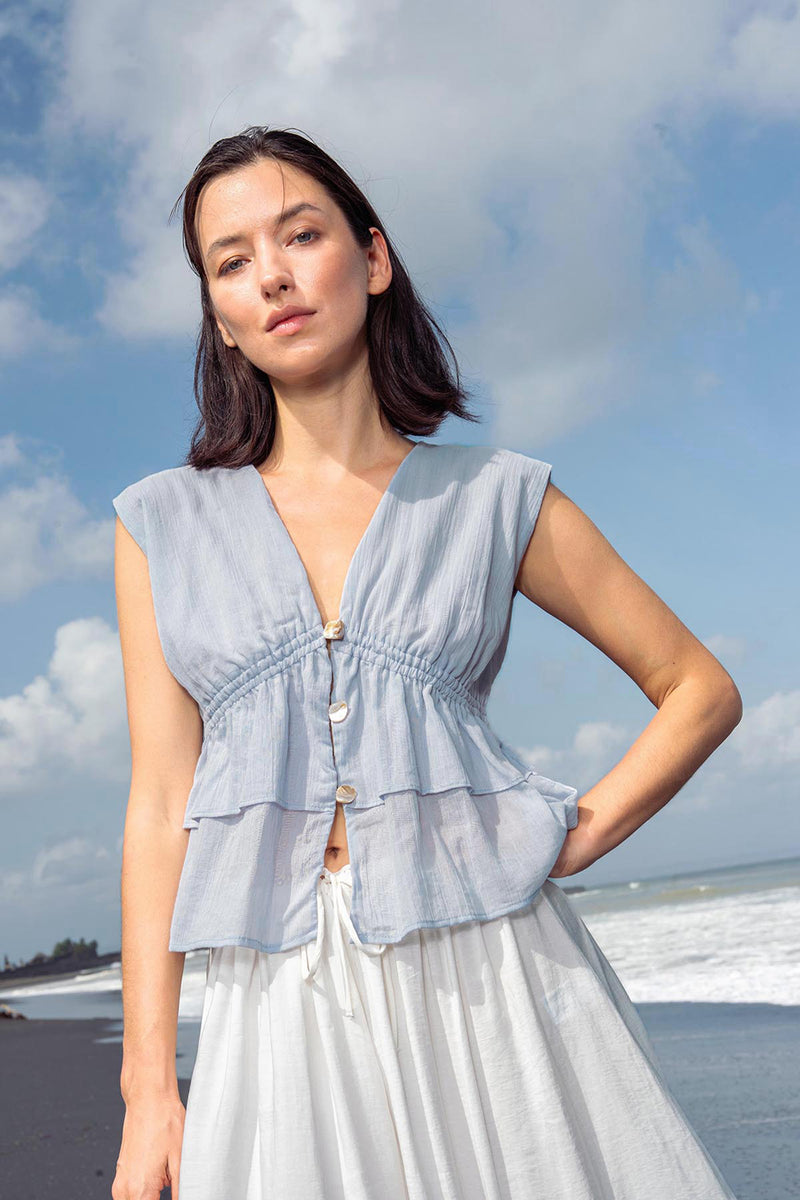 Suzy Top Cotton Top/Shirt By Su By Hand In Off-White For Women In Singapore