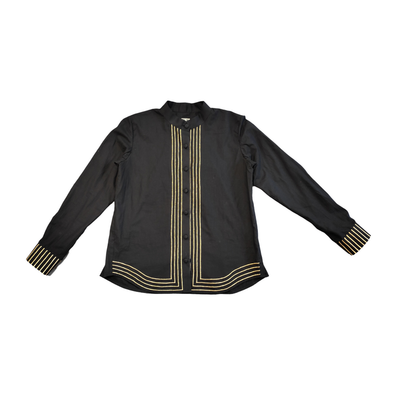 Unisex Golan Wasim Shirt cotton by Ka-Sha in gold color for women in Singapore