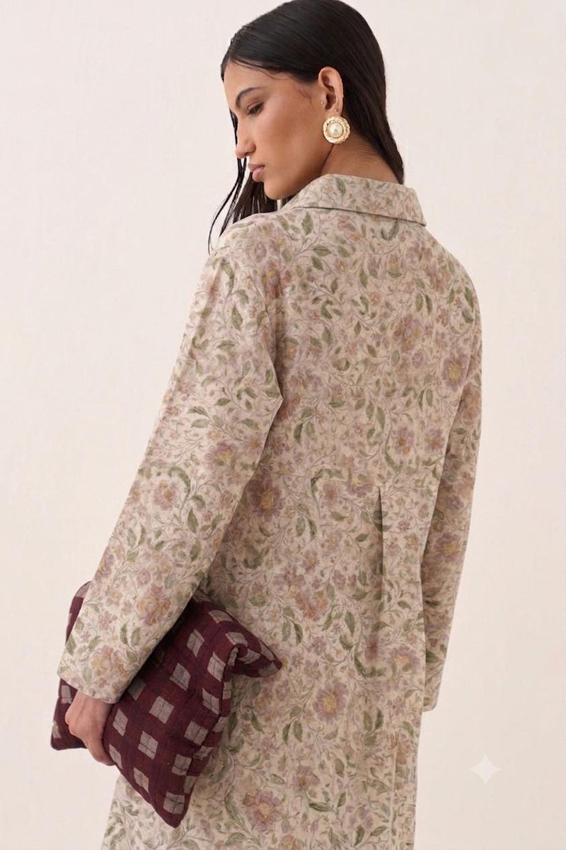 Gulzar Wrap Trench bemberg muslin dress by O'Frida in off white for women in Singapore