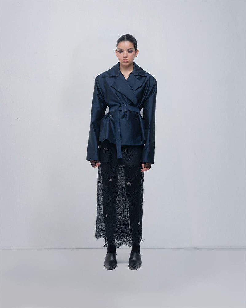 Lizzy Skirt viscose skirt by Leh Studios in black for women in Singapore
