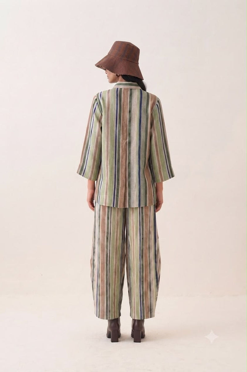 Rekha Ivy Shirt cotton slub top/shirt by O'Frida in green for women in Singapore