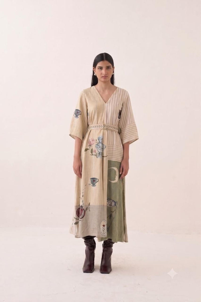 Nakshatra Mayflower Dress poplin dress by O'Frida in multi-color for women in Singapore