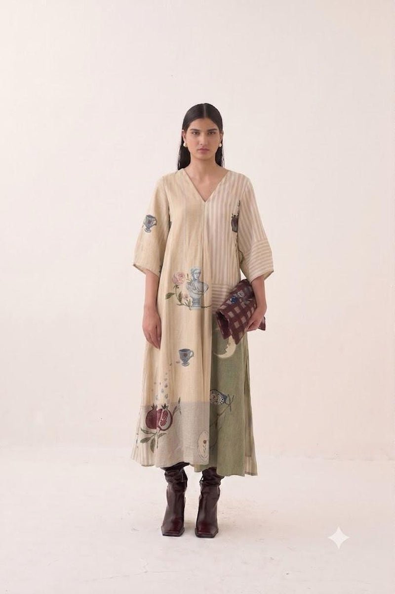 Nakshatra Mayflower Dress poplin dress by O'Frida in multi-color for women in Singapore