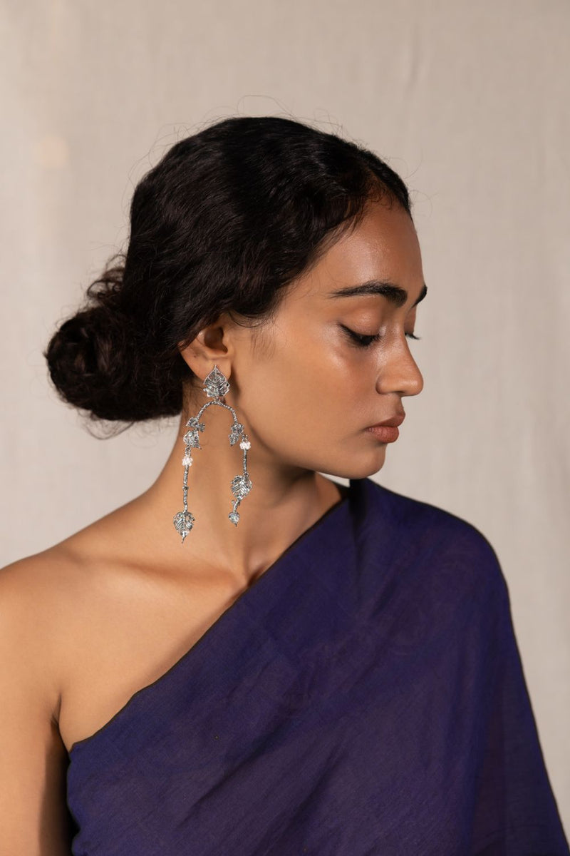 Komal 18k gold plated on brass earring by Aarjavee in gold for women in Singapore