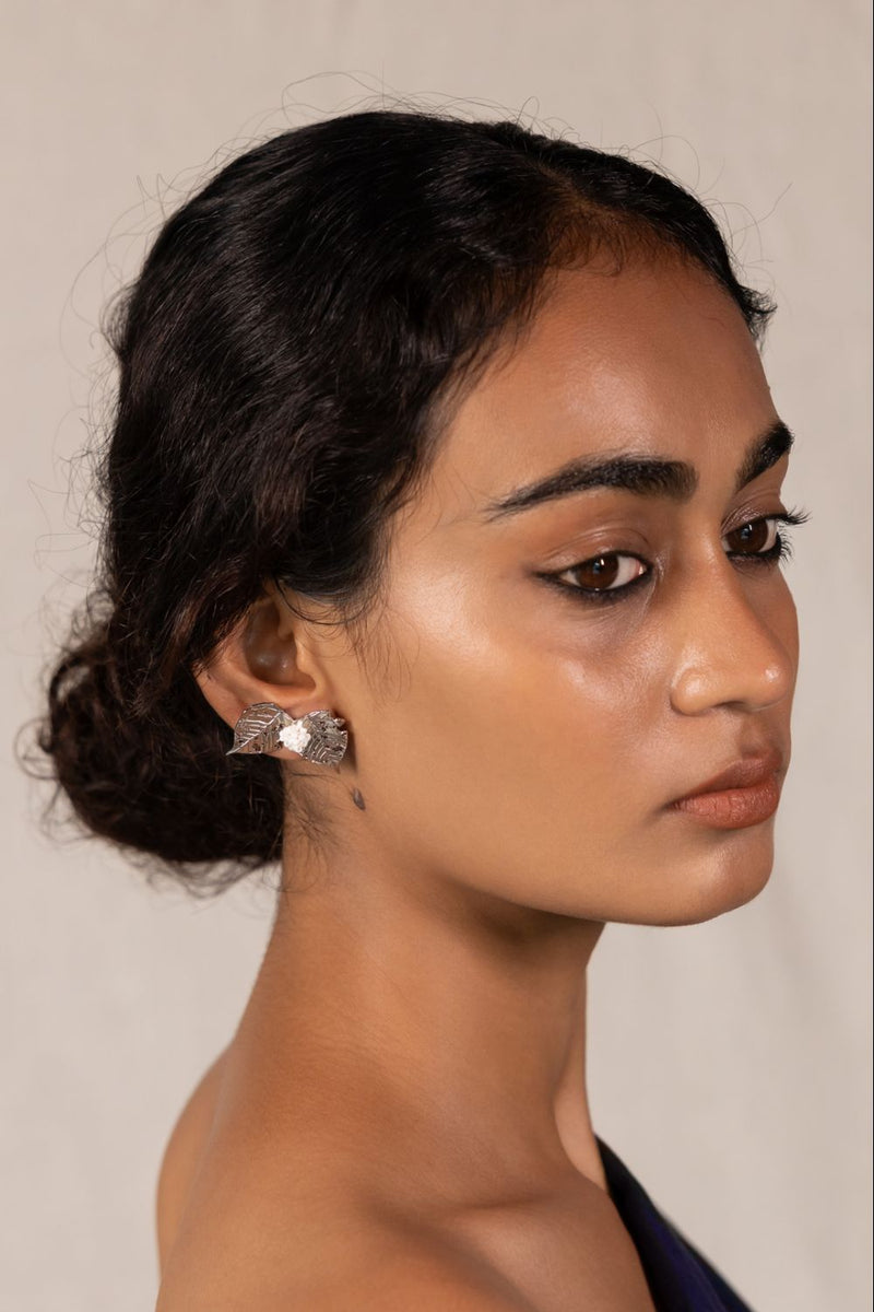 Parna 18k gold plated on brass earring by Aarjavee in gold for women in Singapore