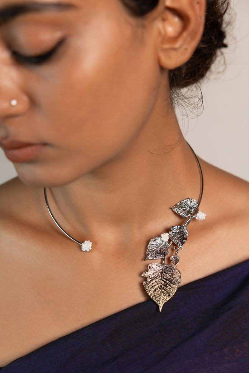 Parij Hasli 18k gold plated on brass neckpiece by Aarjavee in gold for women in Singapore