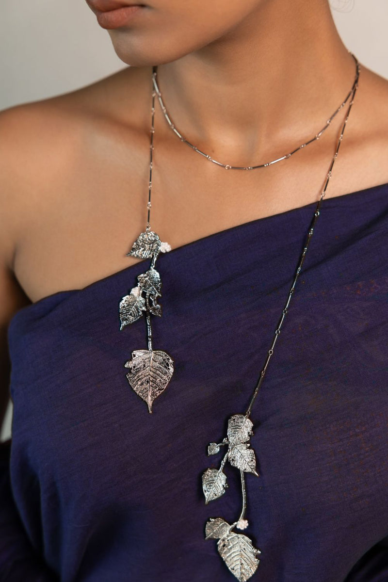 Megh Lariat 18k gold plated on brass neckpiece by Aarjavee in gold for women in Singapore