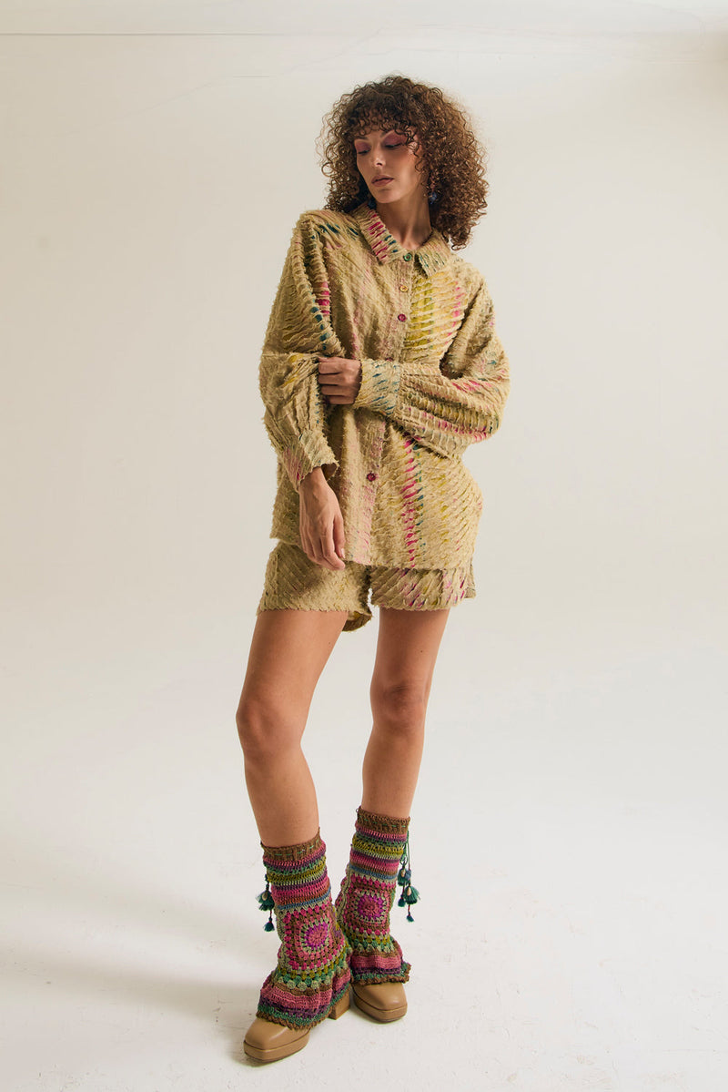 Petunia Set chanderi silk,cotton silk co-ord set by Capisvirleo in yellow for women in Singapore