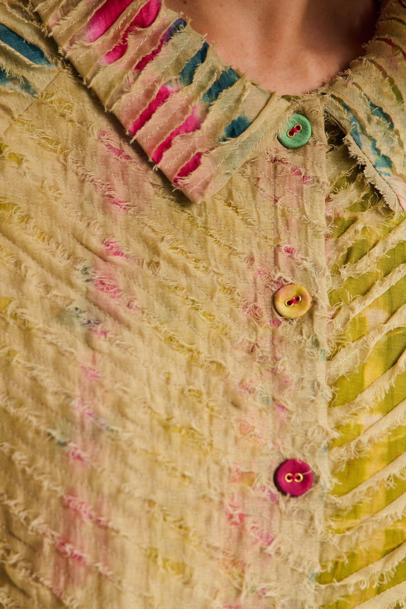 Petunia Set chanderi silk,cotton silk co-ord set by Capisvirleo in yellow for women in Singapore