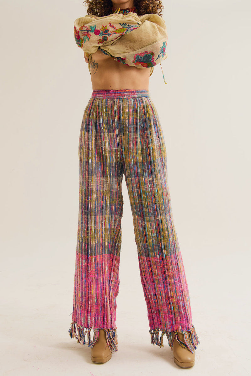 Foxglove Pants handloom cotton pant/trouser by Capisvirleo in pink for women in Singapore