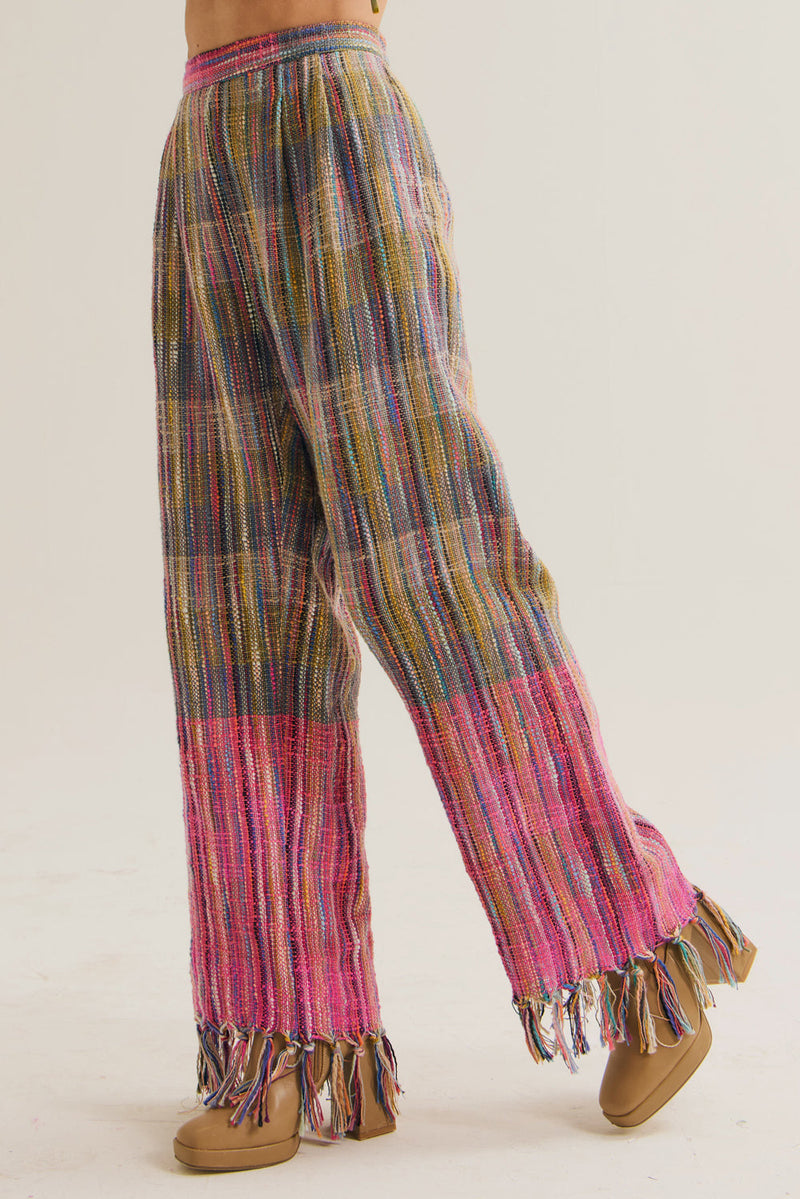 Foxglove Pants handloom cotton pant/trouser by Capisvirleo in pink for women in Singapore