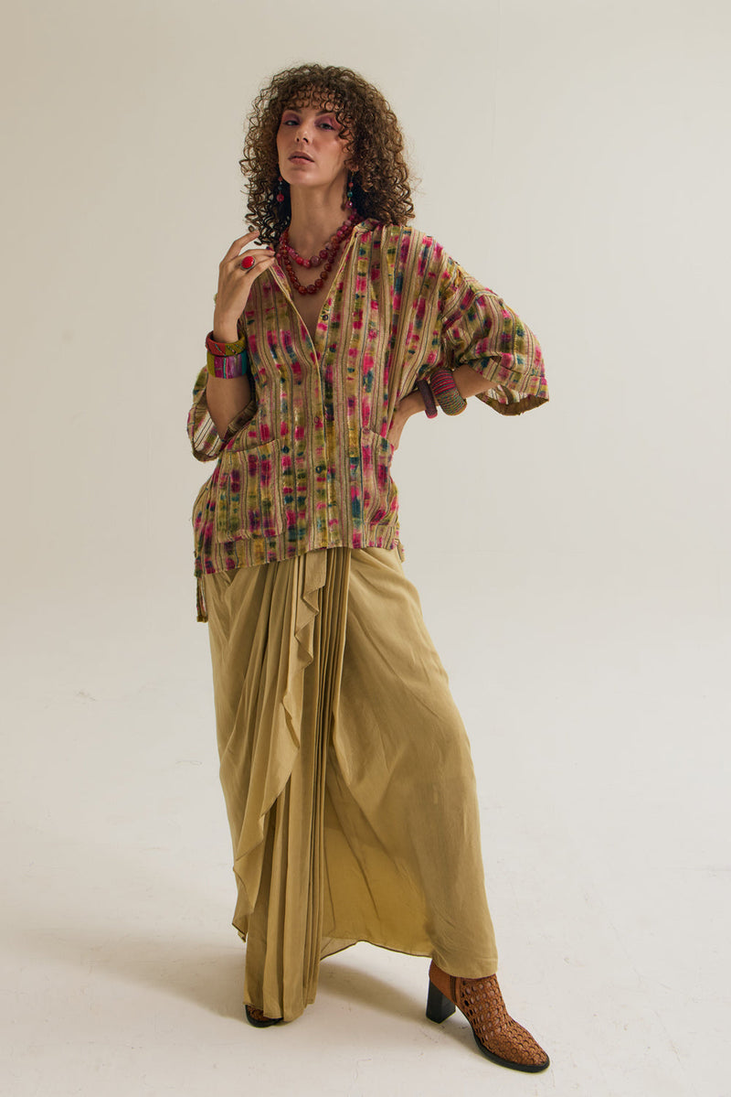Gulmohar Skirt cotton silk skirt by Capisvirleo in yellow for women in Singapore