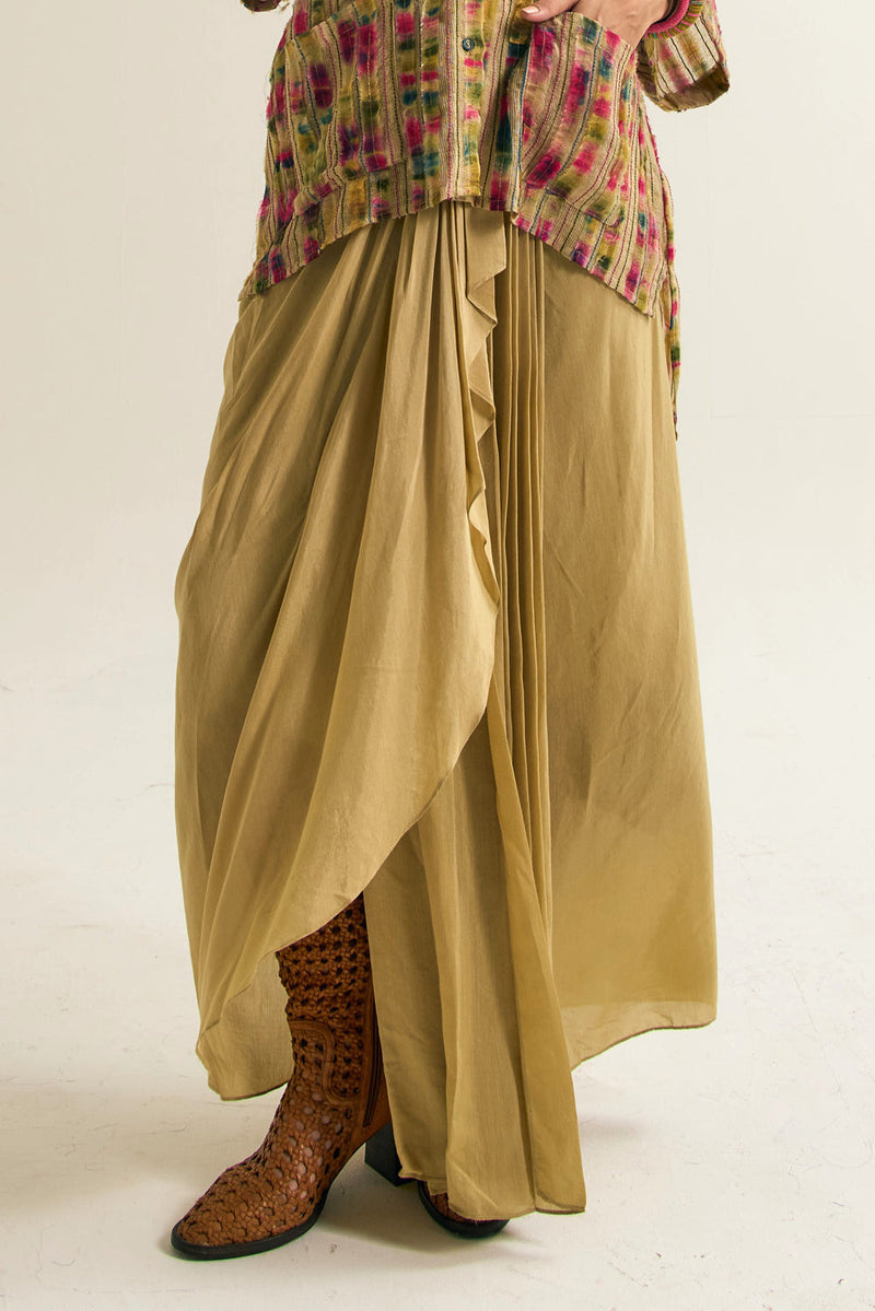 Nargis & Gulmohar Set jute,silk co-ord set by Capisvirleo in yellow for women in Singapore