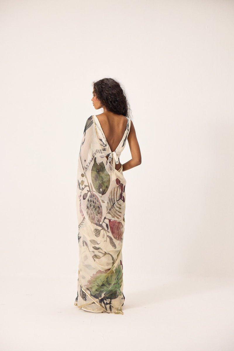 Avery Saree kota doria by Khara Kapas in ecru for women in Singapore