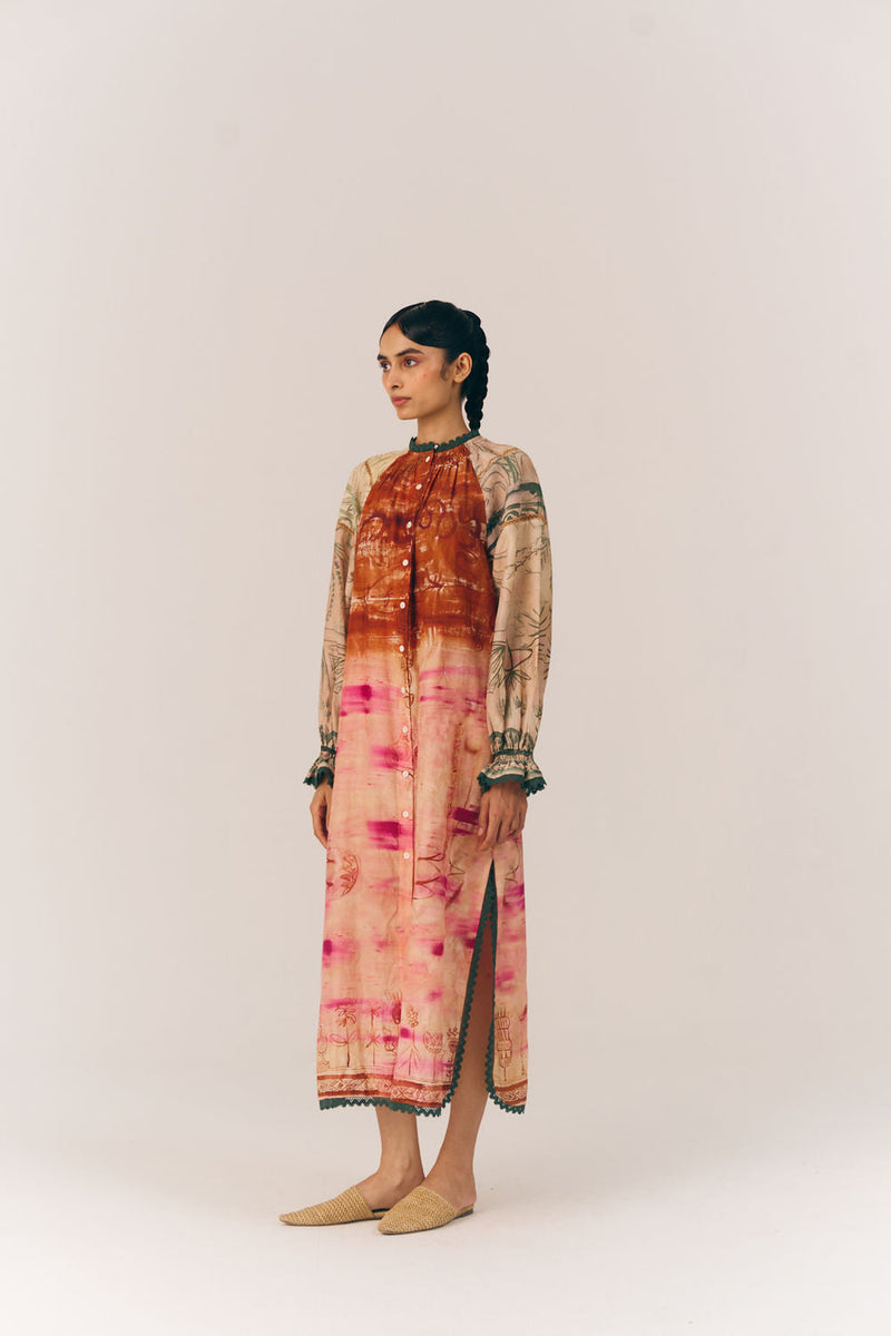 Chloe Dress-Sai cotton silk dress by CORD in multi-color for women in Singapore