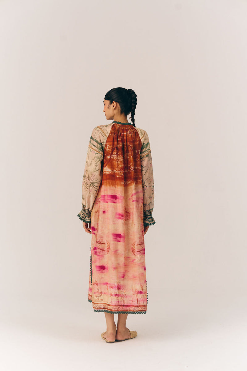 Chloe Dress-Sai cotton silk dress by CORD in multi-color for women in Singapore