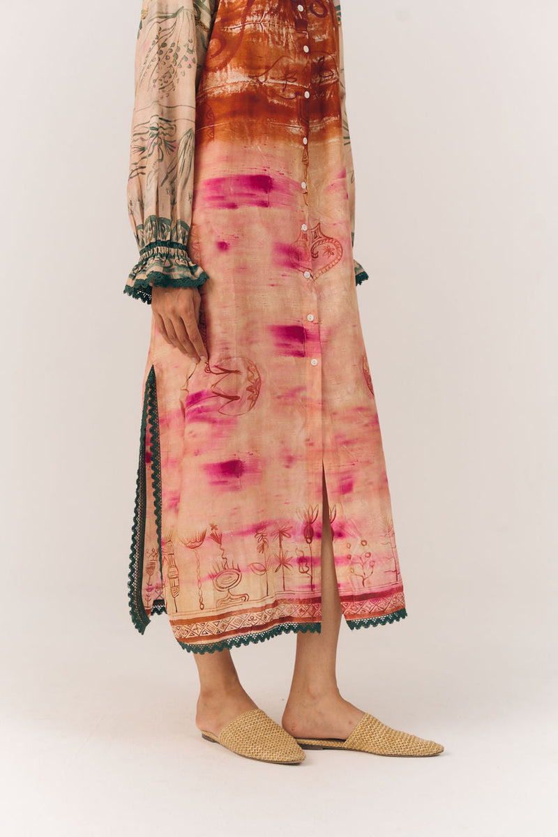 Chloe Dress-Sai cotton silk dress by CORD in multi-color for women in Singapore
