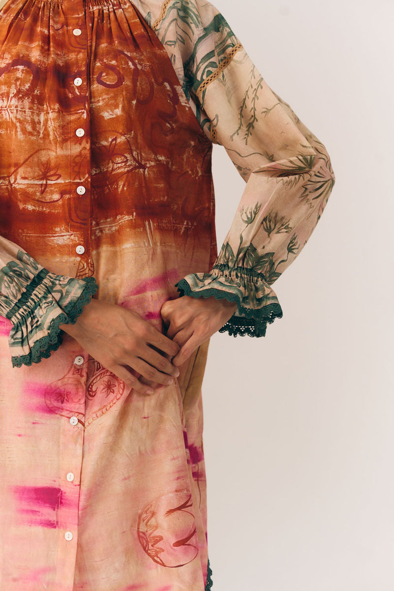 Chloe Dress-Sai cotton silk dress by CORD in multi-color for women in Singapore