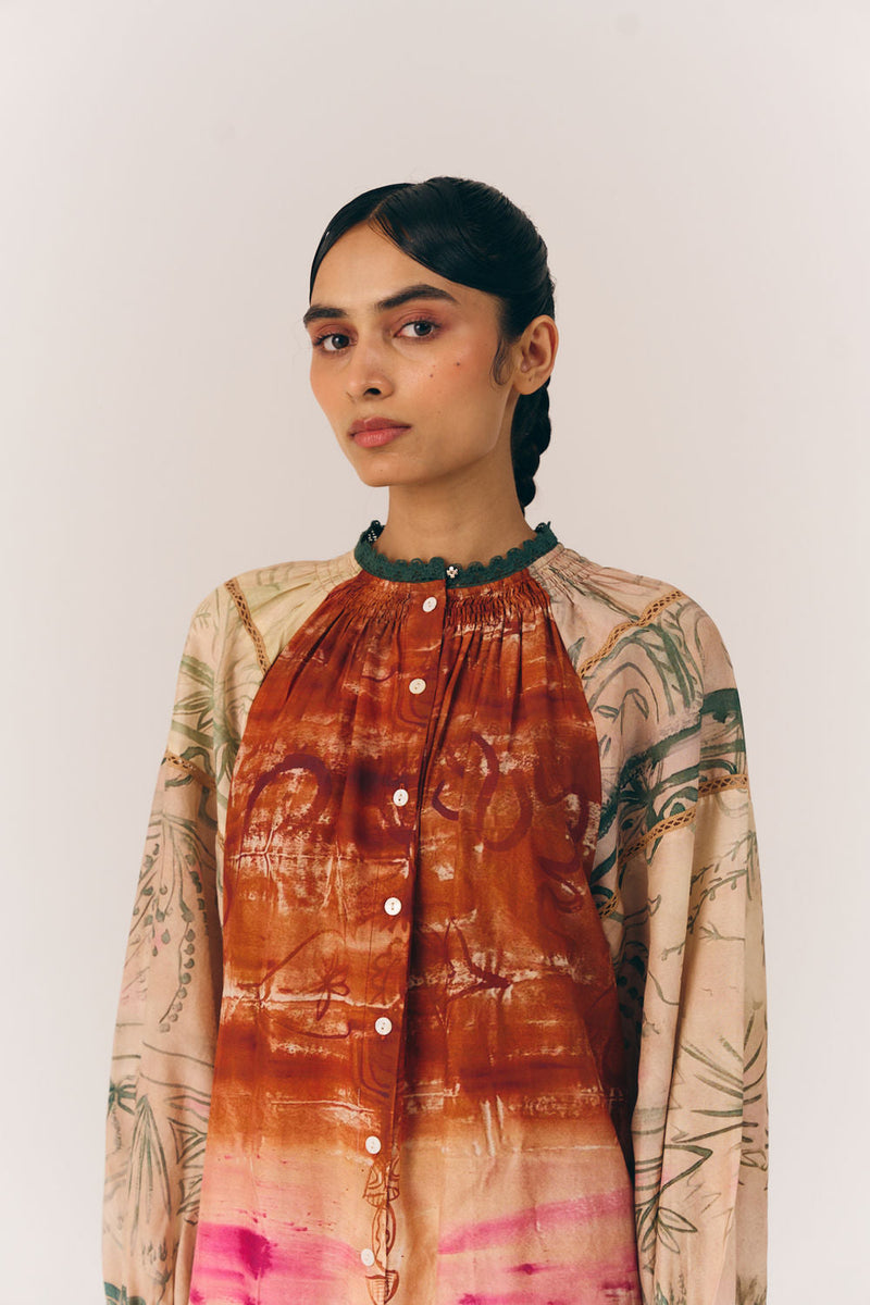 Chloe Dress-Sai cotton silk dress by CORD in multi-color for women in Singapore