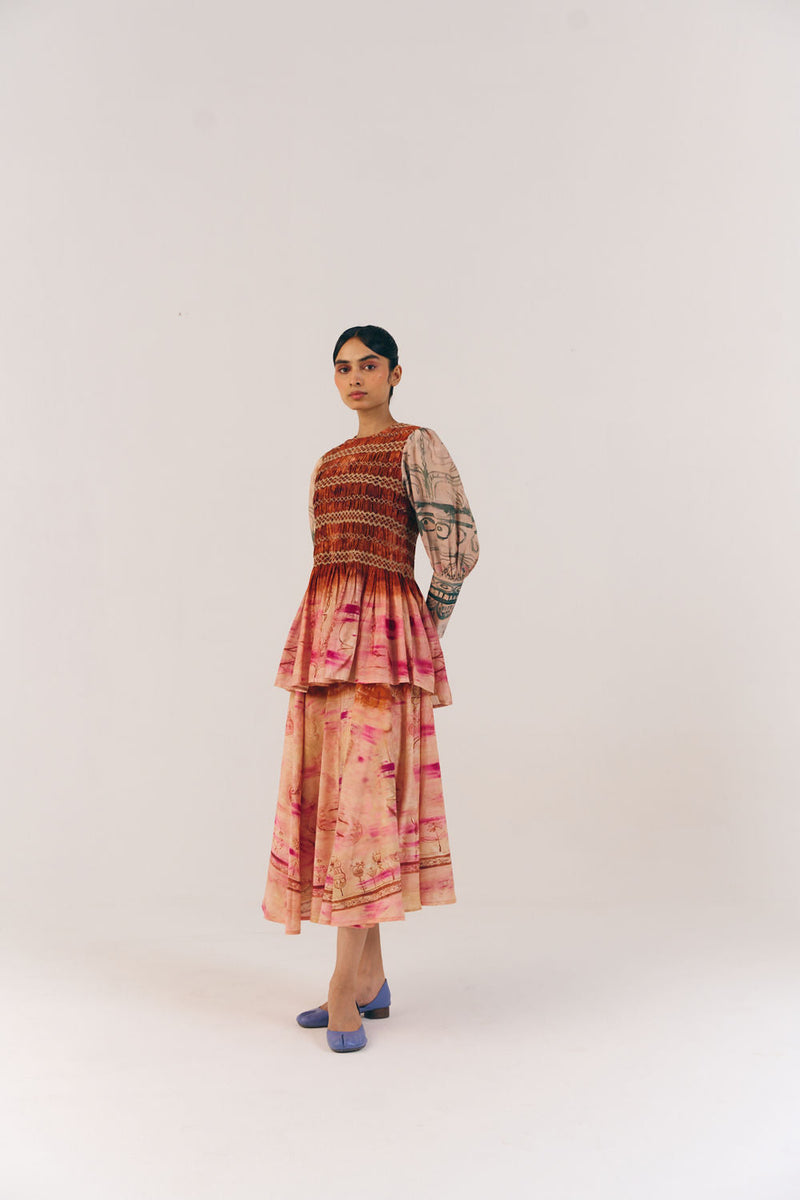Gaia Set-Sai cotton silk co-ord set by CORD in multi-color for women in Singapore