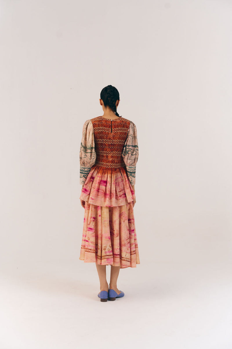 Gaia Set-Sai cotton silk co-ord set by CORD in multi-color for women in Singapore