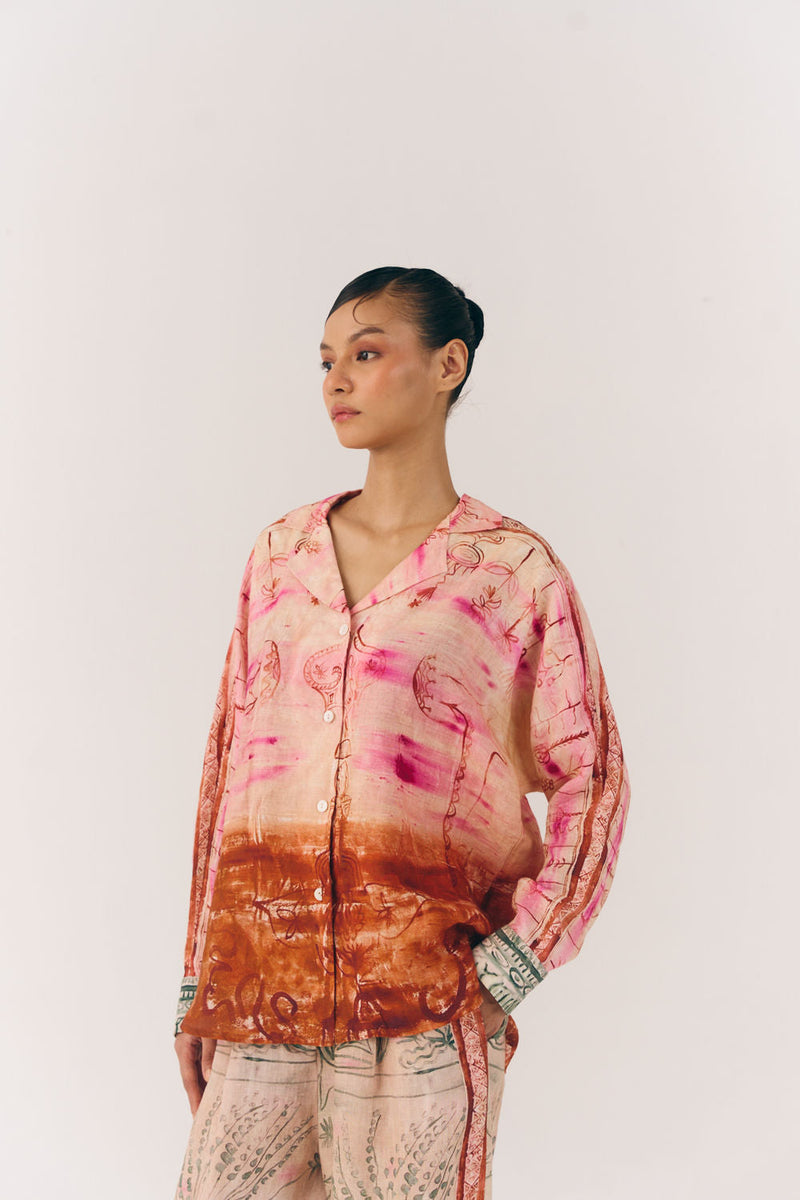 Lounge Set-Sai linen co-ord set by CORD in multi-color for women in Singapore