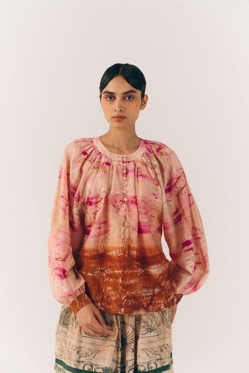 Lido Top-Sai cotton silk top and shirts by CORD in multi-color for women in Singapore